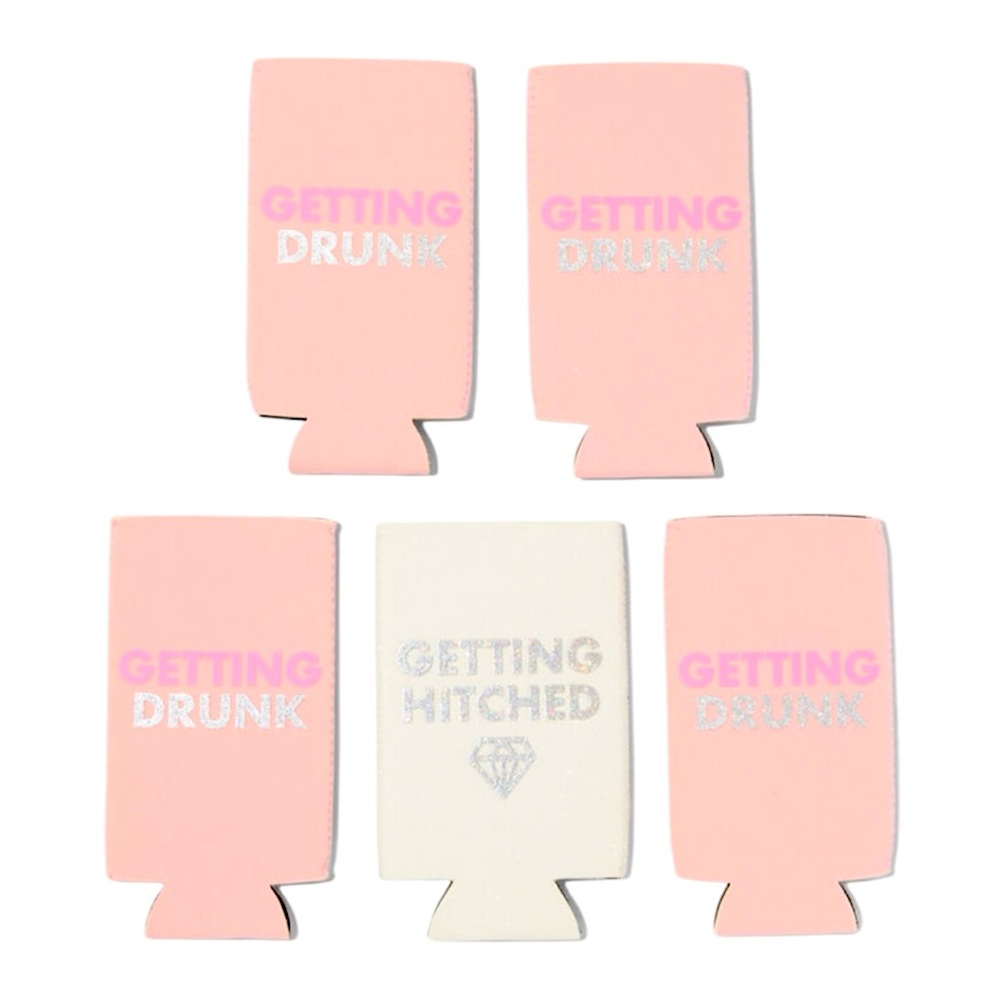5-Pack Bride & Bridesmaids Tall Can Cooler Set - NWT